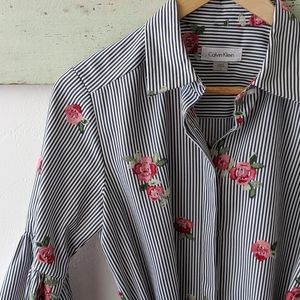 CALVIN KLEIN I Embroidered Flowers  Shirt Dress, 2